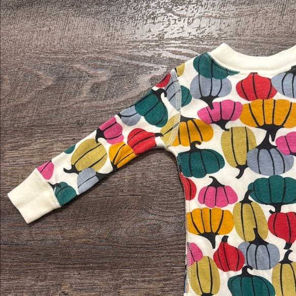 Hanna Andersson 100% Cotton Zippered Footless Romper in Colorful Pumpkin Print - Picture 11 of 14